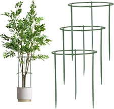 36Pcs Plant Support Stakes Half Round Plant Stakes, Stackable 6 Tier Garden Flow