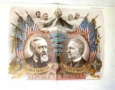 NICE Benjamin Harrison for President. Levi P. Morton for Vice President c1888