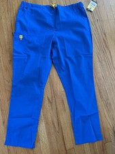 NWT Wonder Wink Blue 4 Way Stretch Fabric Straight Cargo Leg Scrub Pants 2XL