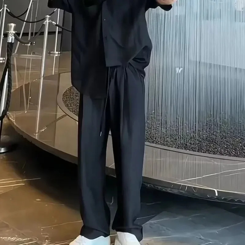 ALTRA Set pantaloni uomo lisci camicie due pezzi estivi slim fit uomo t shirt pantaloni set