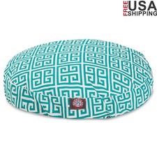 Round Dog Bed Waterproof Indoor Outdoor Zippered Slipcover Plush Fiberfill New