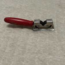 Vintage Eversharp Knife Sharpener Pull Through  Wood Handle Painted RED A004