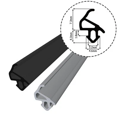 Joint de fenêtre Joint EPDM Joint en caoutchouc ALUPLAST noir gris S-1559 - Photo 1/4