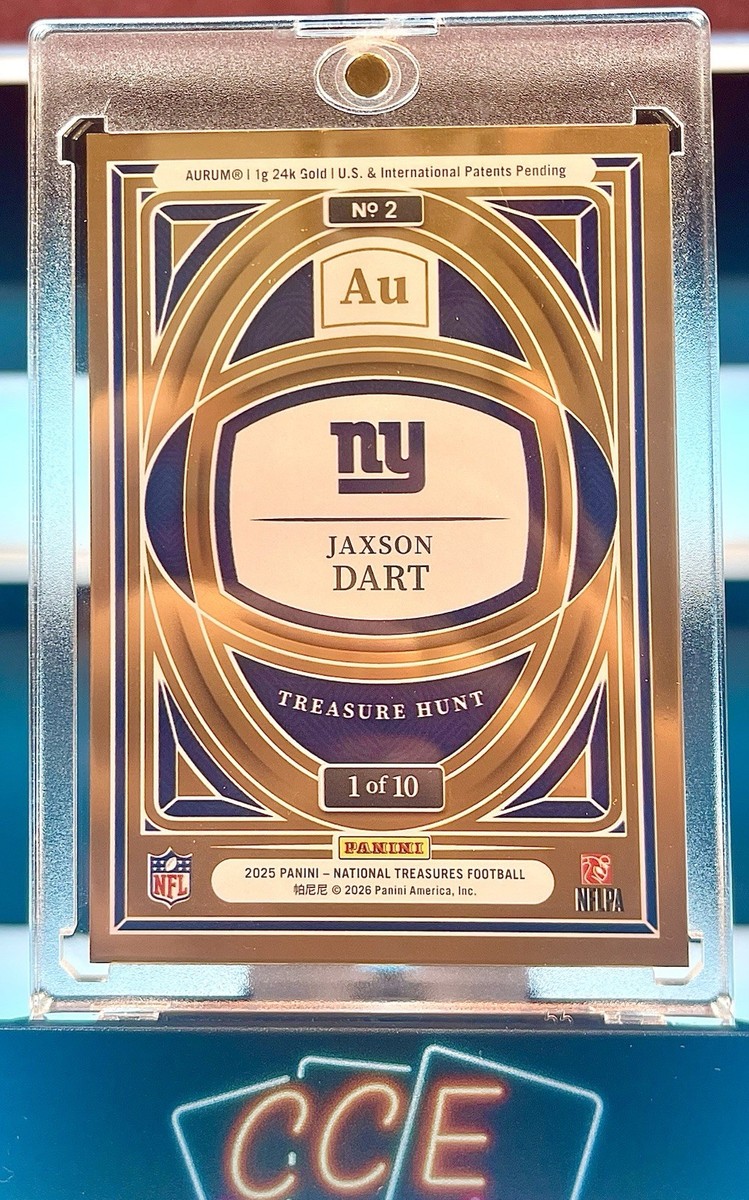 2025 NATIONAL TREASURES JAXSON DART ROOKIE TREASURE HUNT CASE HIT