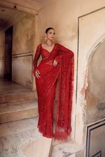 Indian Saree Party Wear Wedding Designer Blouse Sari Bollywood Ethnic Pakistani