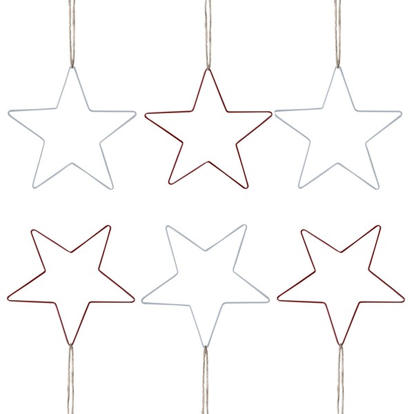 6X Stern Weihnachtsdeko Christbaumschmuck Fensterdeko Metall AnhäNger Wanddeko-image