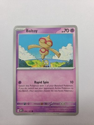 Baltoy 094/197 Obsidian Flames OBF Non Holo Common Nesr Mint Nm