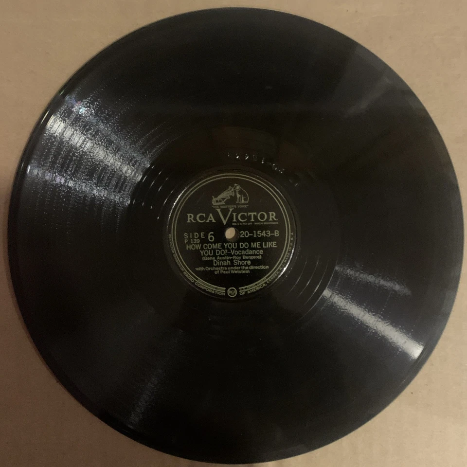 Dinah shore, 78 rpm, V+, Blues In The Night, RCA Victor 20-1543-from album P-139 - Image 2 of 2
