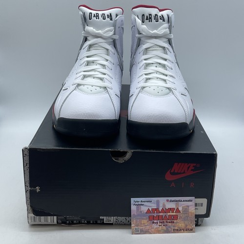 Size 10 - Jordan 7 Cardinal 2022 White Red Yellow Black Leather (CU9307-106) - Picture 2 of 8