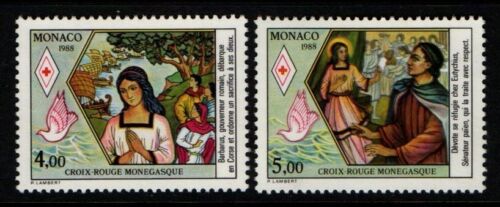 Monaco 1988 Red Cross Barbarus, St. Devote SG1898-99 MNH