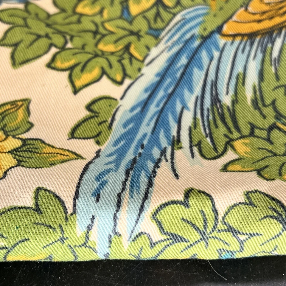 "Héroe JC Pavo Real Floral Follaje Patrón De Colección Mediados de Siglo 49"" X 32"" Colorido" Foto 3 de 4