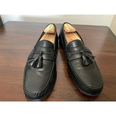 Mezlan Mens Loafer Dress Shoes Black Moc Toe Tasseled Slip  display picture 2