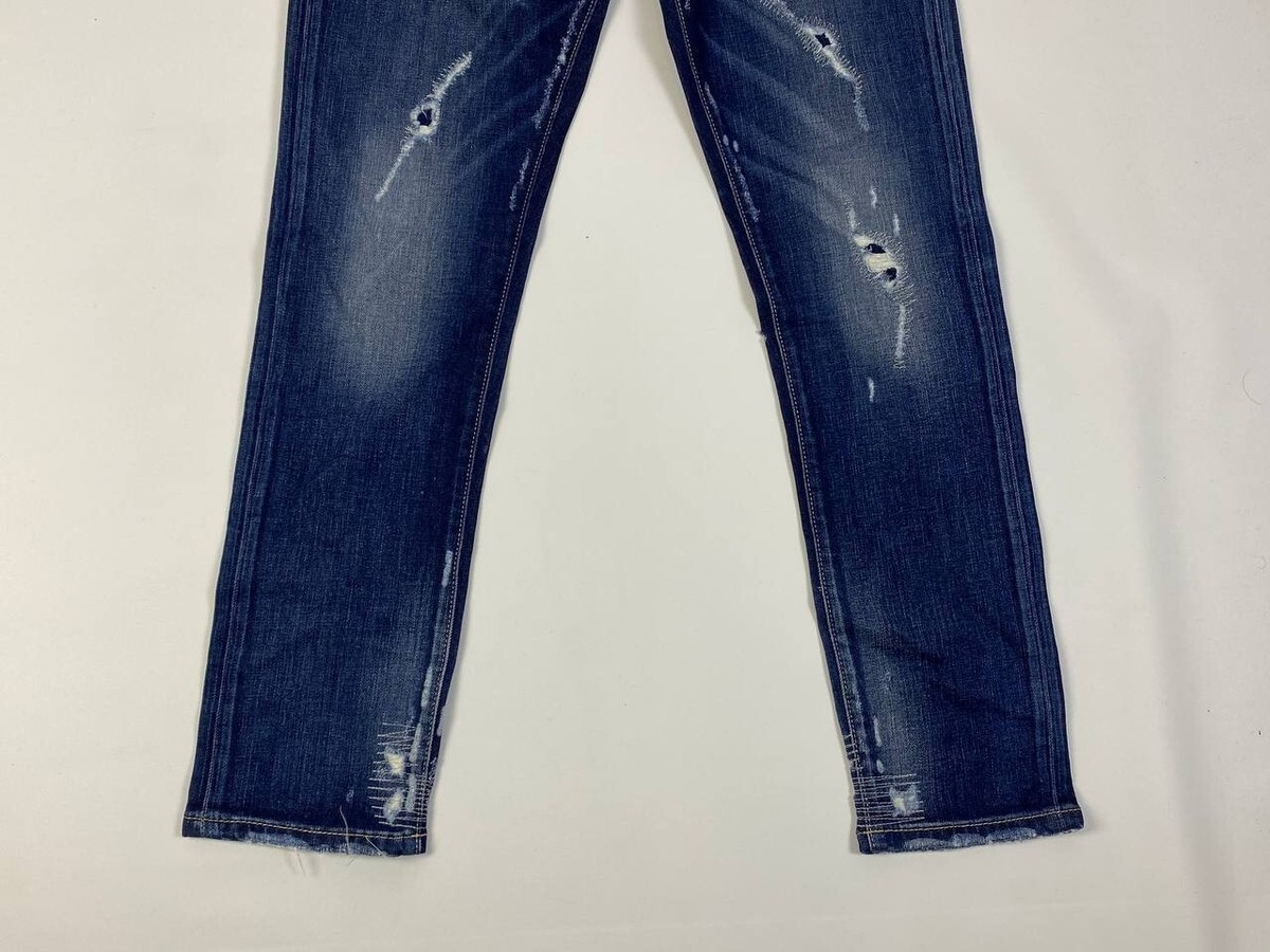 DSQUARED2 SKINNY DAN Jeans Wash Denim Distressed Size 48 / W30 
