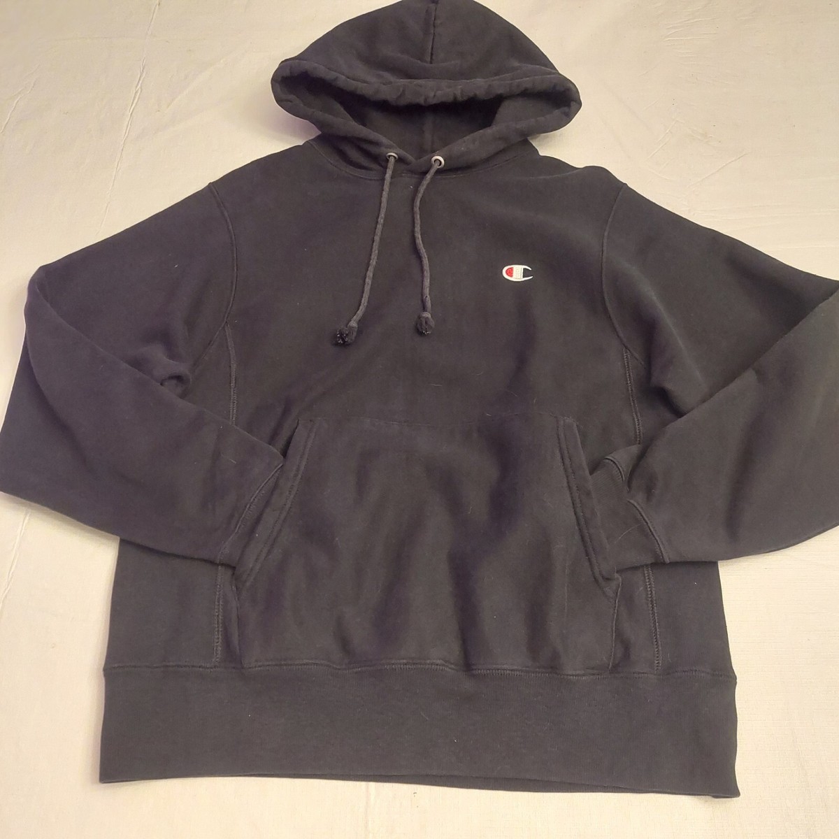 Champion Reverse Weave Black C Logo Pullover Hoodie Champion Reverse Weave Black C Logo Pullover Hoodie