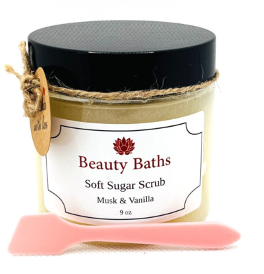 Musk Vanilla Creamy Soft Sugar Scrub Exfoliating Body Scrub Handmade Spa Gift