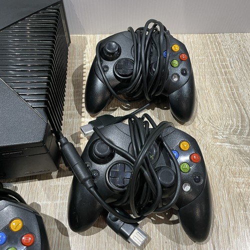 Xbox Original Console + 4 Controllers, Power Cords, RCA cables & Game Tested - Picture 5 of 13
