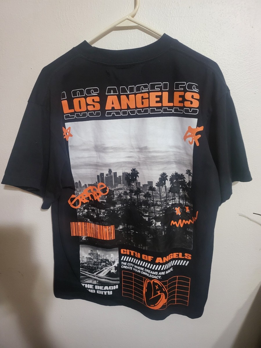 Pac Sun Los Angeles City of Angels T Shirt Black Size Medium