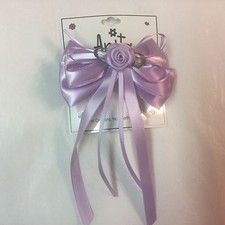 Anita Girls Formal Easter Large Lavender Fancy Rosebud Streamers Hairbow 3487