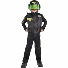 amscan Boys Swat Cop Costume - Small 4-6 , BLACK New