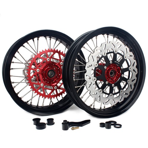 17" Supermoto Ruote Cerchi per Honda CRF250R 04-13 CRF450R 02-12 CRF 250 450 R - Foto 9 di 9