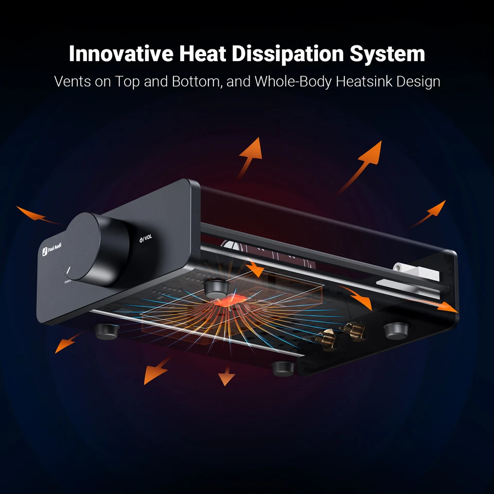 Fosi Audio V3 Stereo Amplifier Home Audio Power Class D Amp TPA3255 for Speaker - image 3 of 4