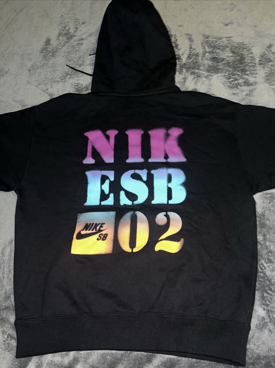 MEDIUM Nike SB Men's Brushed Spray Paint Logo Hoodie Black MEDIUM Nike SB Men's Brushed Spray Paint Logo Hoodie Black