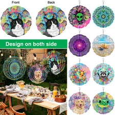 Hanging Wind Spinner 8 Inch 3D Aluminum Colorful Wind Spinner For Indoor Outdoor