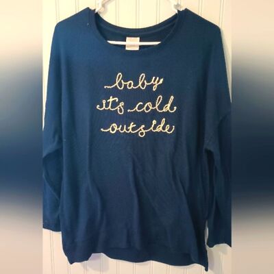 Secret Treasures Sleep Shirt Baby It's Cold Outside Women's XL Navy