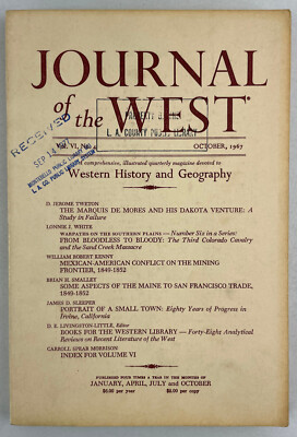 Journal of the West, October 1967, Vol 6 No 4, Western History & Geography
