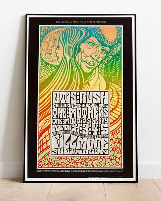 Frank Zappa & The Mothers Otis Rush 1967 Tour Foto/Poster - bis 36 Zoll