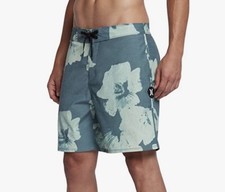 Hurley Mens Boardshorts Beachside Swarm 18" Dark Atomic Teal Size 32 Green New