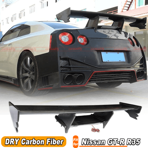 Adatto per Nissan GT-R GTR R35 09-20 DRY carbonio spoiler posteriore spoiler ala labbro  - Foto 1 di 11