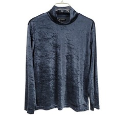 Crushed Velvet Mock Neck Top XL Whimsigoth Fairy Grunge Witchy Quiet Luxury