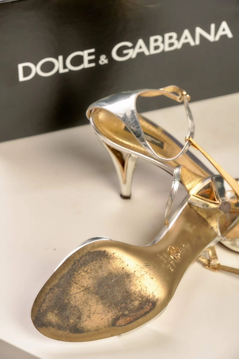 Dolce and cheap gabbana gold heels