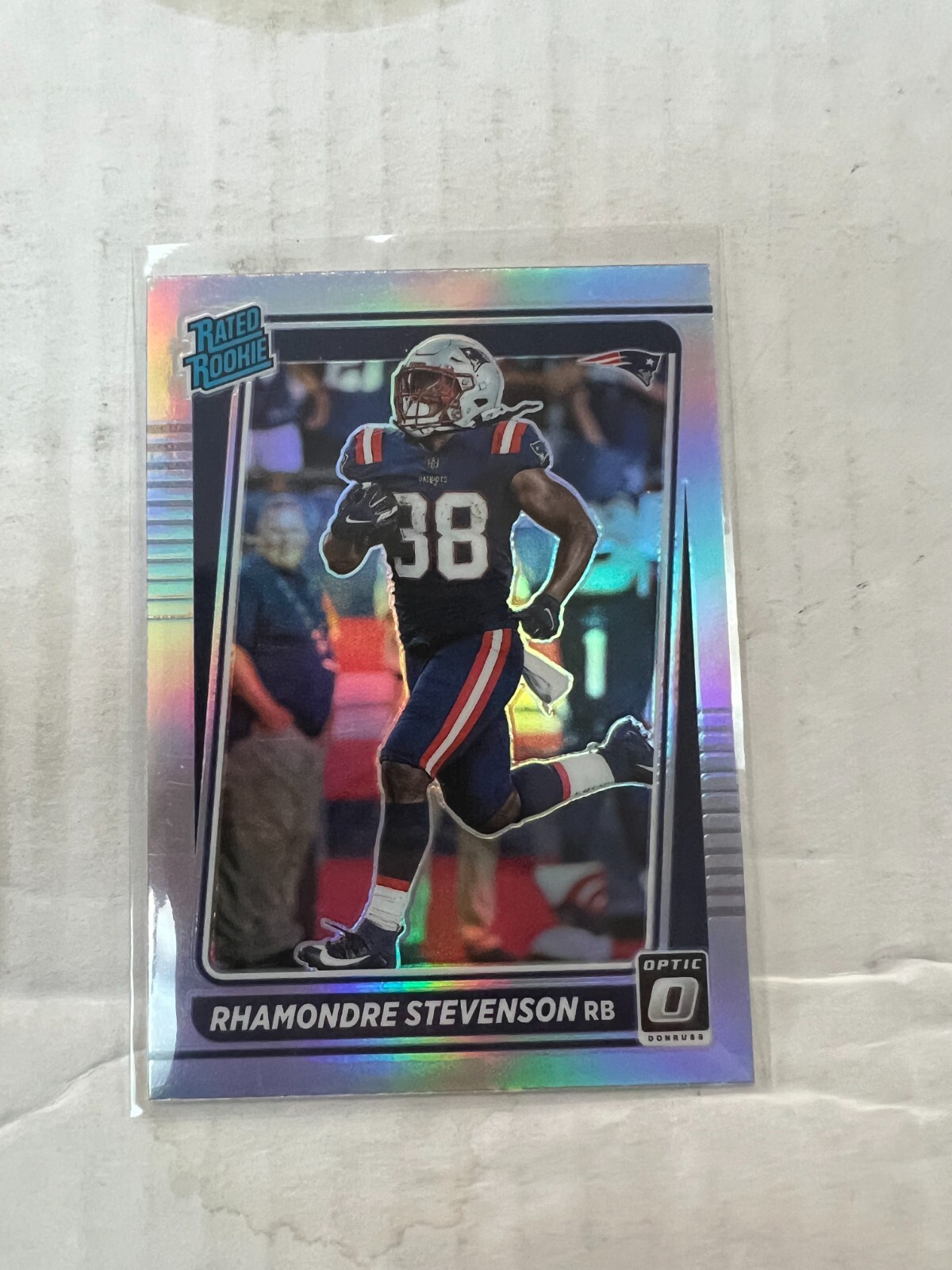 Rhamondre Stevenson 2021 Donruss Optic Rated Rookie Silver Prizm #237 NrMt