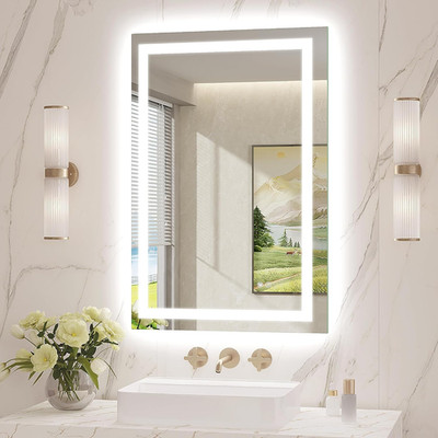 Dimmable LED Bathroom Mirror 24x36 with Anti-Fog and 3 Light Modes