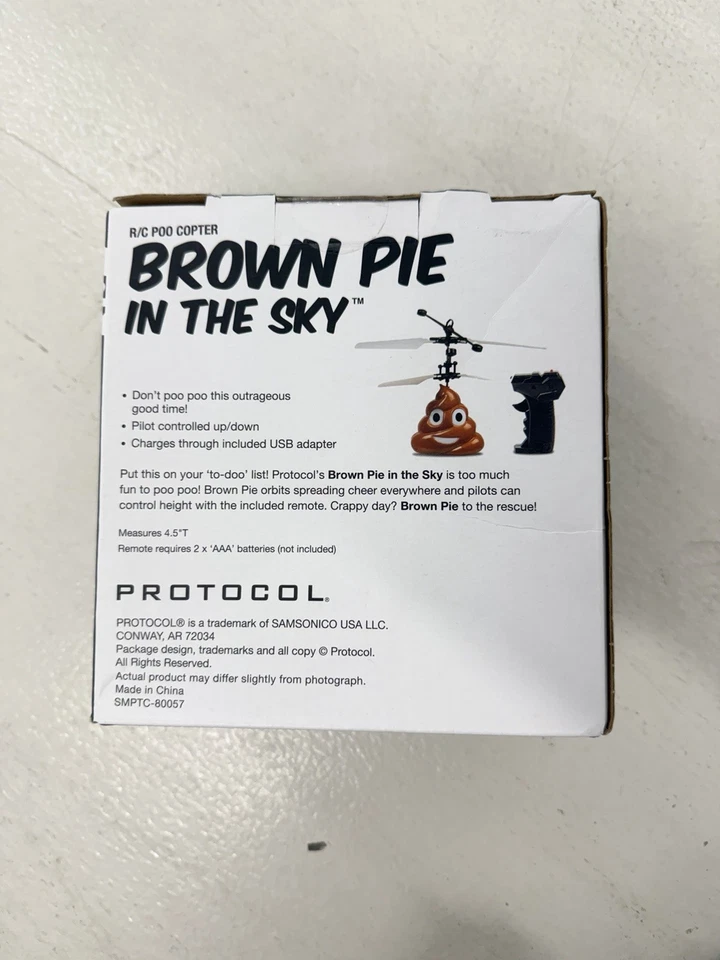 Brown Pie In The Sky 💩 Poo Poop Funny Novelty RC HeliCopter Toy - Image 2 of 2