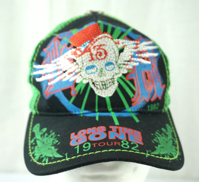 Ed Hardy Snapback Trucker Cap Hat 1982 Long Time Gone Tour Rhinestones Mesh
