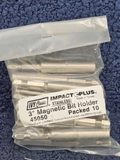(QTY 10) IVY Classic 45050 Impact Plus 3" Stainless Magnetic Bit Holder