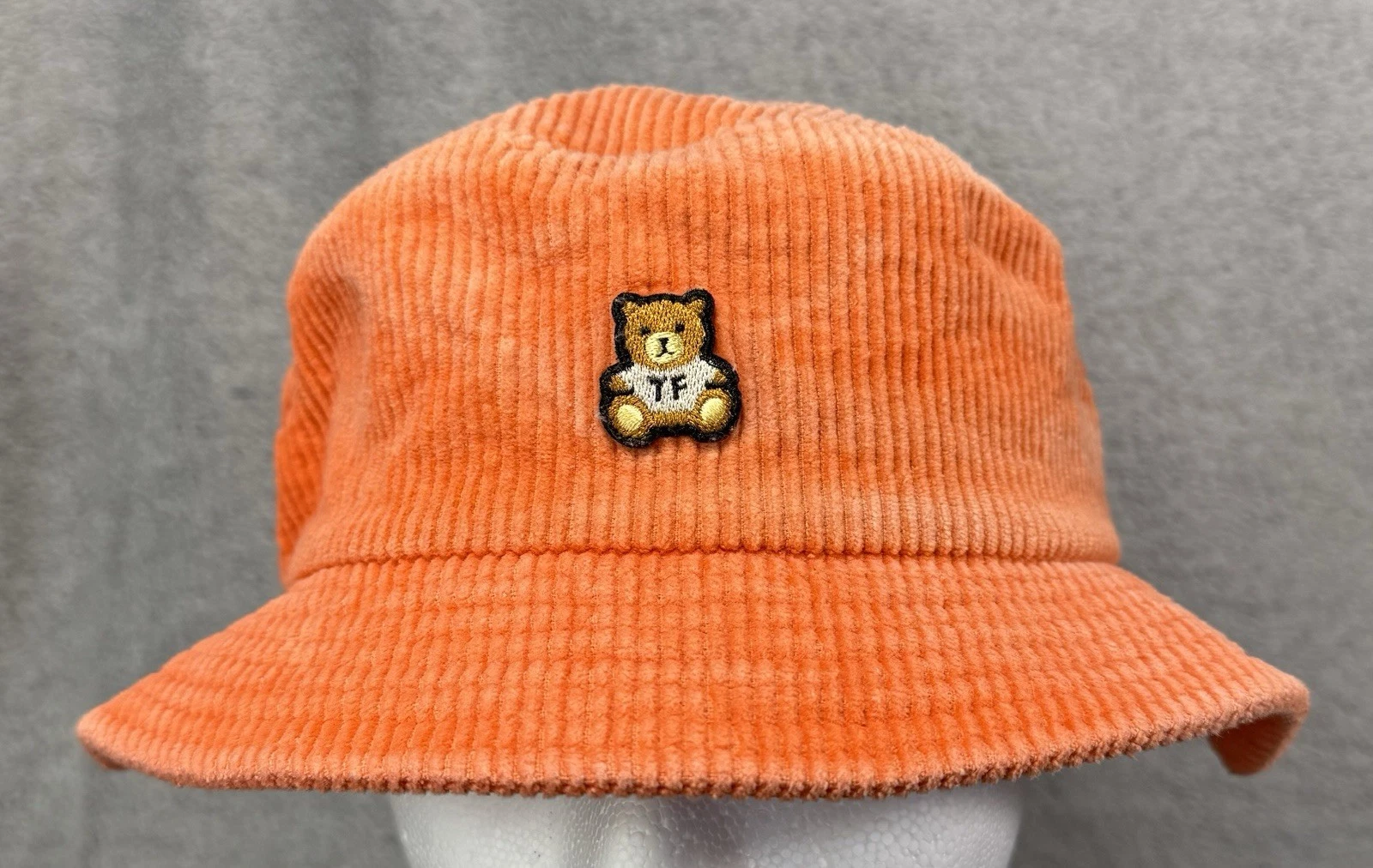 Teddy Fresh Ribbed Corduroy Bucket Hat Unisex One Size Fits Most Orange