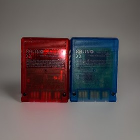 Pair Red&blue PlayStation 2 Oem Memory Cards 8mb