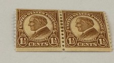 US COIL Scott # 598 1 1/2 CENT HARDING COIL PAIR MH OG 1921-29