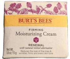 New Burt's Bees Renewal Firming Moisturizing Cream 1.8 oz.