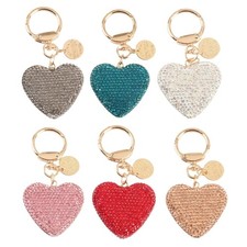 Elegant Heart Shaped Rhinestones Keychain for Fashionable Women and Girls