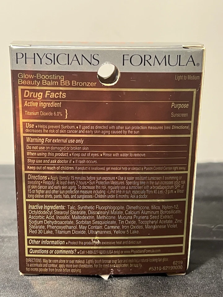 Physicians Formula Glow Boosting Beauty Balm BB Bronzer , Light to Medium ,#6219 - Image 3 of 4