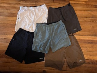 Lot of 5 NOBULL Training Men's Shorts Large white black olive brown teal