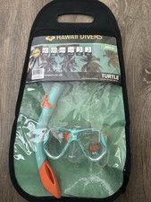 Hawaii divers Kids Snorkel Mask Set Age 6 Teal Orange Swim Summer Active Kids