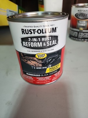 Rust-Oleum Automotive 2-In-1 Rust Reform & Seal, Black, Quart - 344763