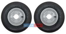 A Pair 400 x 8, 4.80 / 4.00 x 8 Inch Trailer Wheels and Tyres 6 Ply, 4 inch PCD