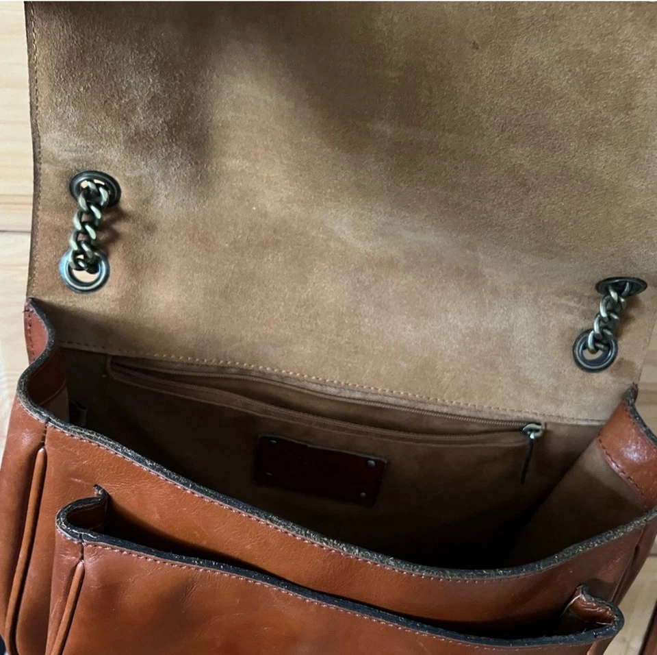 Patricia Nash Lorenza Chain Leather Crossbody Bag-Beet-NWT-$159 - Image 4 of 4